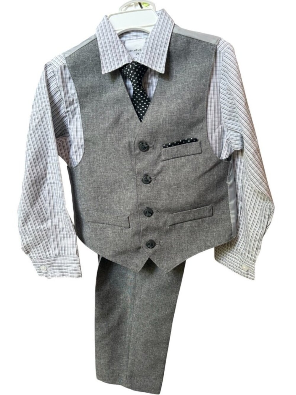 Van Heusen Boys Size 4T Wedding Formal Suit Set Fall Winter Vest Pants Tie *T4